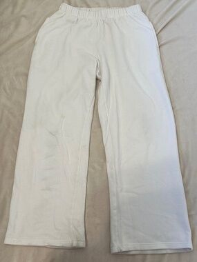 White Brandy Melville Wide-Leg Sweatpants